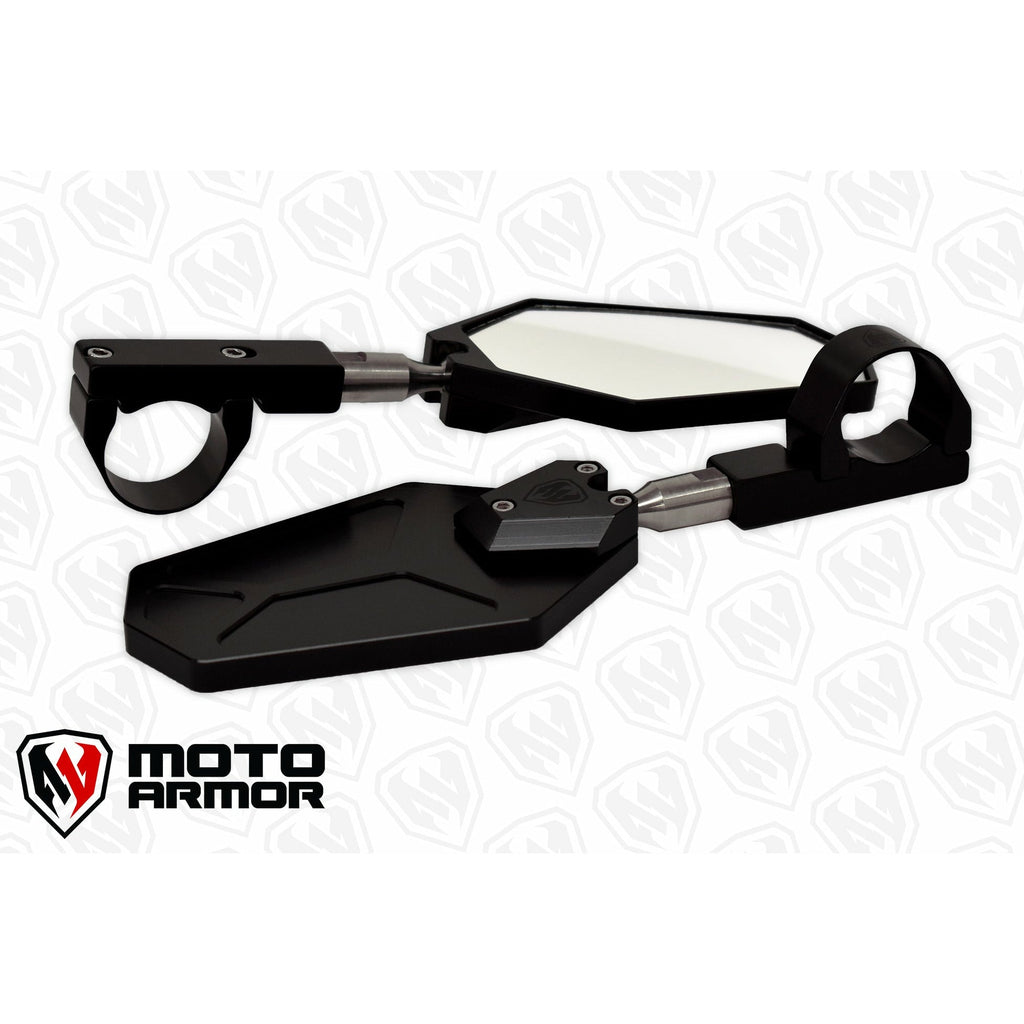 Billet Convex Mirrors Fits 1.75"- 2" (SET of 2) - Black