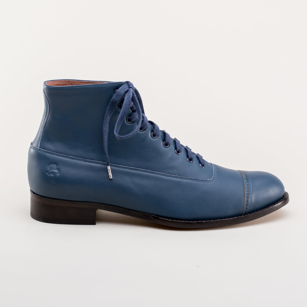 Noble Men's Vintage Lace-Up Boots (Blue)