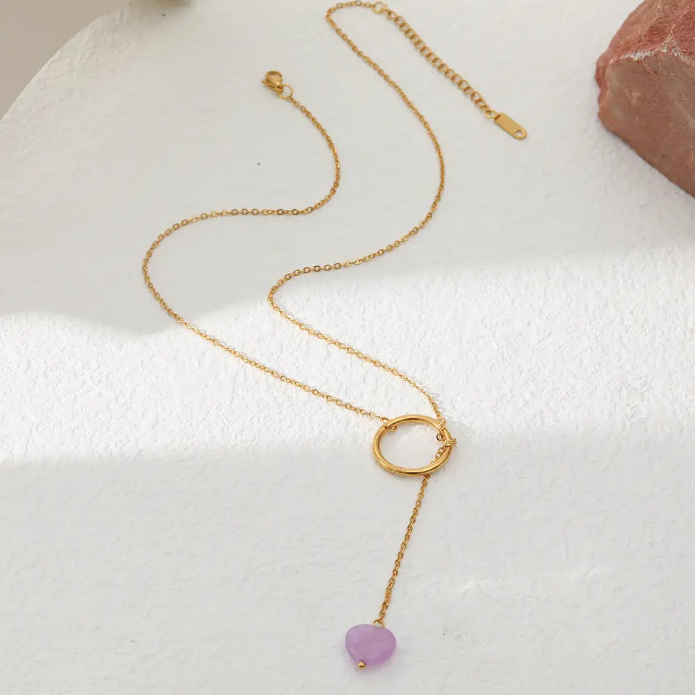 Purple Love Heart Necklace