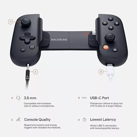 BACKBONE Mando de juegos móvil One Android/iPhone Serie 15 (USB-C) GEN 1