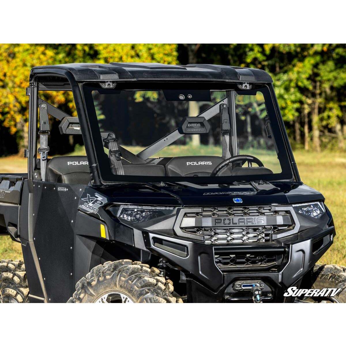 SuperATV 2017+ Polaris Ranger XP 1000 MaxDrive Power Flip Glass Windshield